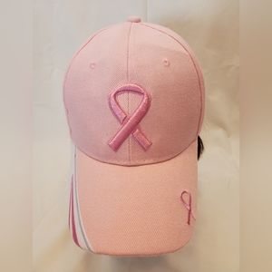 Breast Cancer Awareness Embroidered Pink Ribbon Adjustable Hat